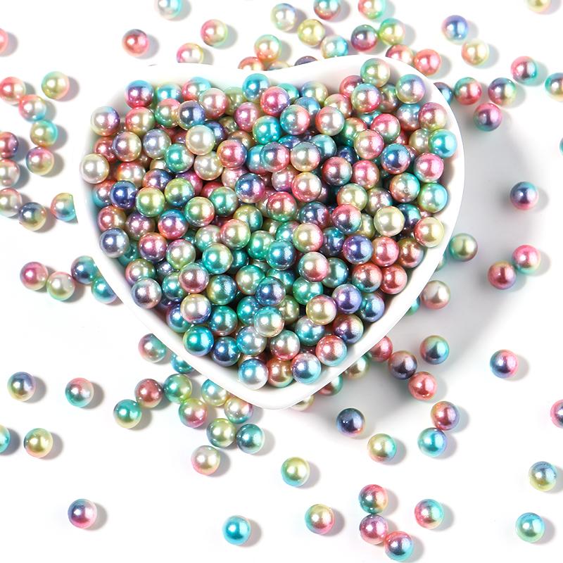 50-1000pcs/Lot 9 Colors No Hole Gradient Mermaid Imitation Pearls Beads Plastic Spacer Bead For DIY Jewelry Making Accessories