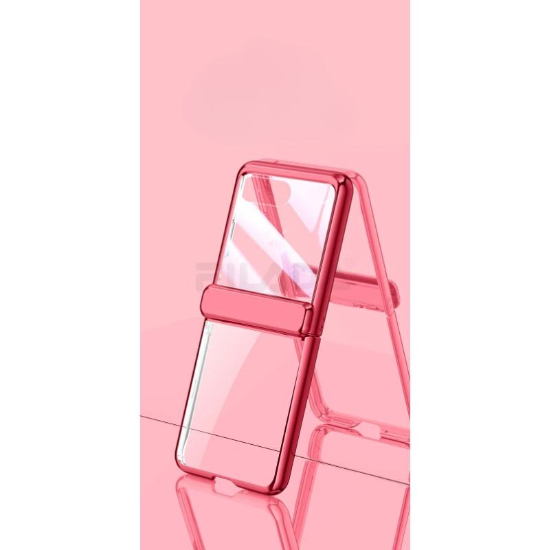 Transparente, galvanisierte, klappbare Scharnierspiegelfolie für Motorola Razr 40 Ultra-Hülle, All-Inclusive-Schutz, stoßfeste Hartabdeckung