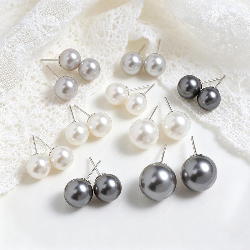 999 Sterling Silber Perlenstecker Ohrringe für Damen – High-End, Starker Glanz, Perfekt Rund Shi Family Jewelry