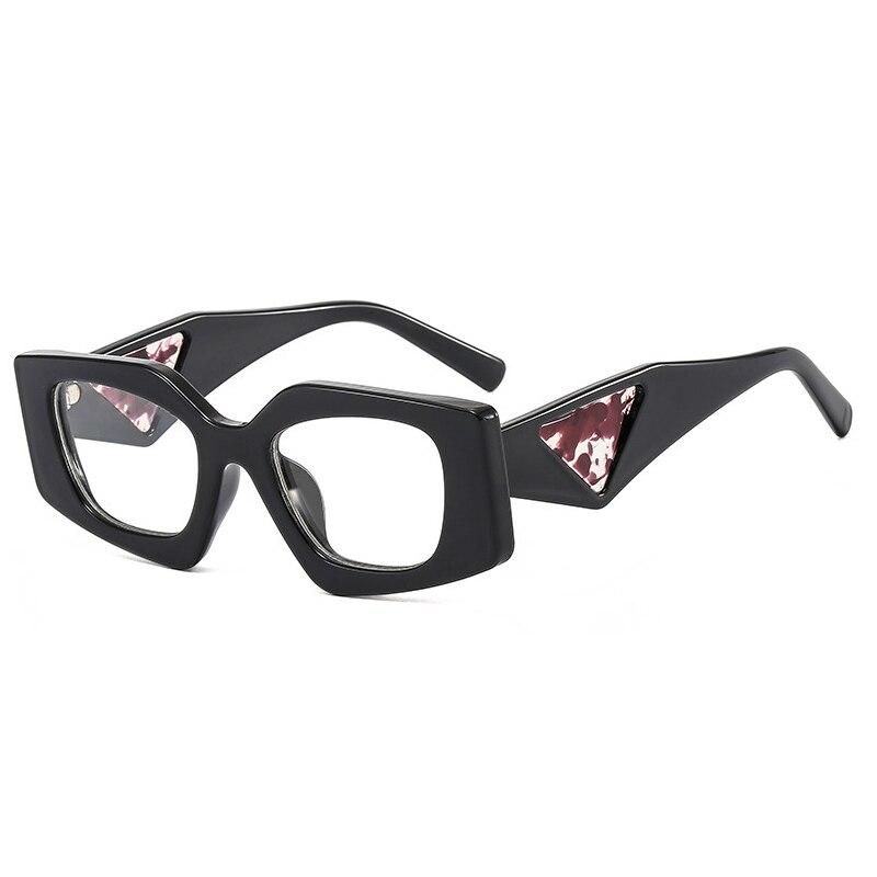 SO&EI Popular Fashion Polygon Cat Eye Sunglasses Women Retro Brand Designer Jelly Color Shades UV400 Men Clear Glasses Frame