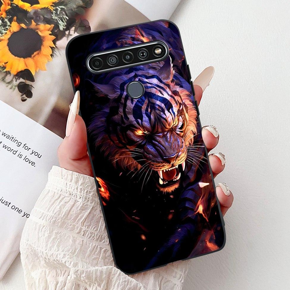 2020 For LG K41S LM-K410 Cover For LG K51S Case LM-K510 Luxury Butterfly Love Cute Cat Cool Handsome Lion Painted Black Silicone