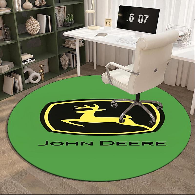 John Deere Design Round Rug for Livingroom,Bedroom, Palyroom, Chair Rug, Area Rug, Circle Carpet, Fan Christmas Gift