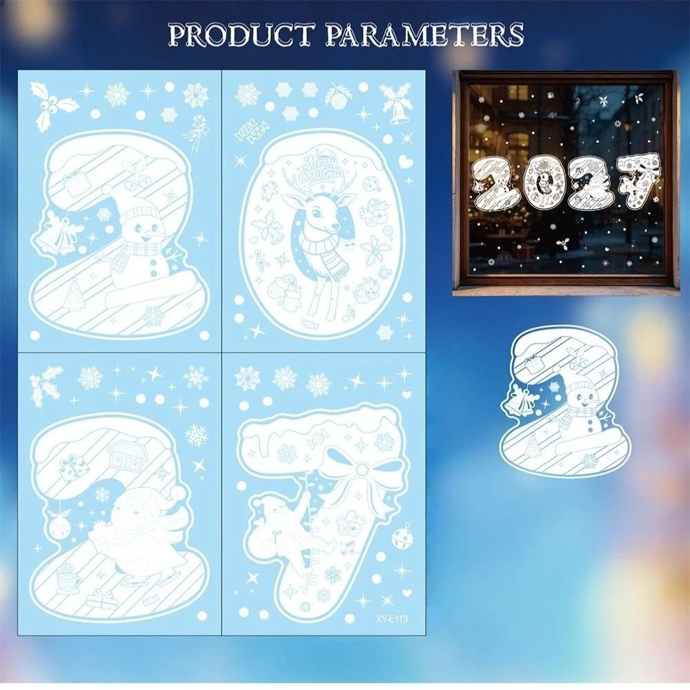 Waterproof 2027 Static Cling Decal Removable Static Xmas Party Door Stickers Festive Decorations