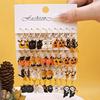 Fashionable Halloween Pumpkin Black Cats Dangle Earrings Festival Charm Syurdy Alloy Jewelry Accessory for Parties