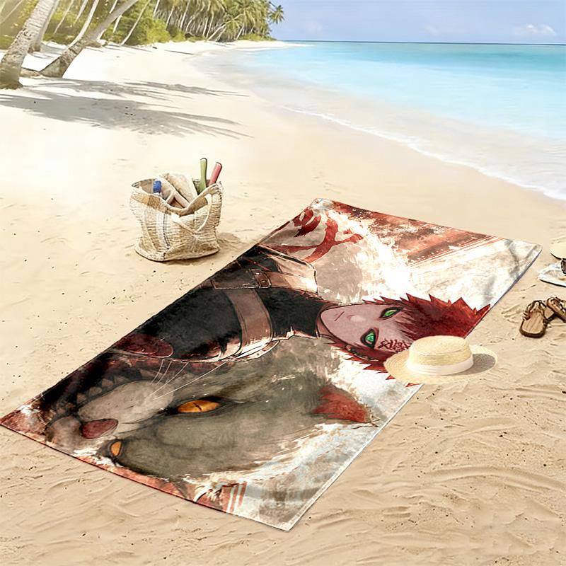 Gaara Red Theme Print Beach Towel, Large Soft Quick Dry Towel for Beach Camping Swimming