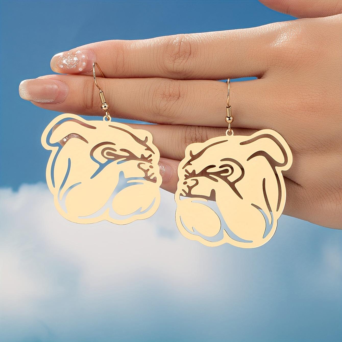 Cute cartoon vicious dog earrings earrings knock cute fierce vicious dog blast metal