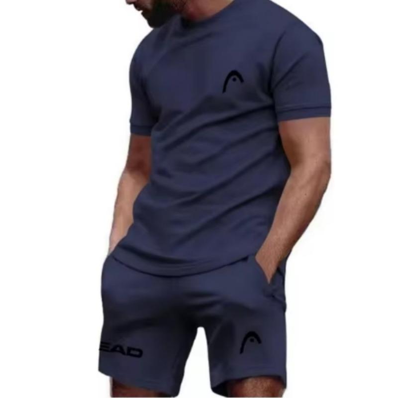 

Чоловічий дихаючий спортивний одяг для тенісу, літній спортивний костюм для бадмінтону та бігу на відкритому повітрі, вільний комплект шортів з короткими рукавами 2025 року 3XL