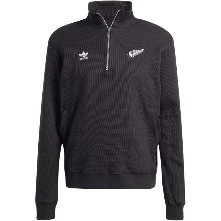 

Adidas Originals X All Blacks Essentials Half-Zip Waffle Fashion Pullover Long Sleeve T-Shirt Men Tops JD4076 L