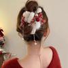 Weihnachten Plüsch Schleife Quaste Haarspangen Damen-Feiertage Weihnachtsgeschenke Erntedankfest Haarschmuck