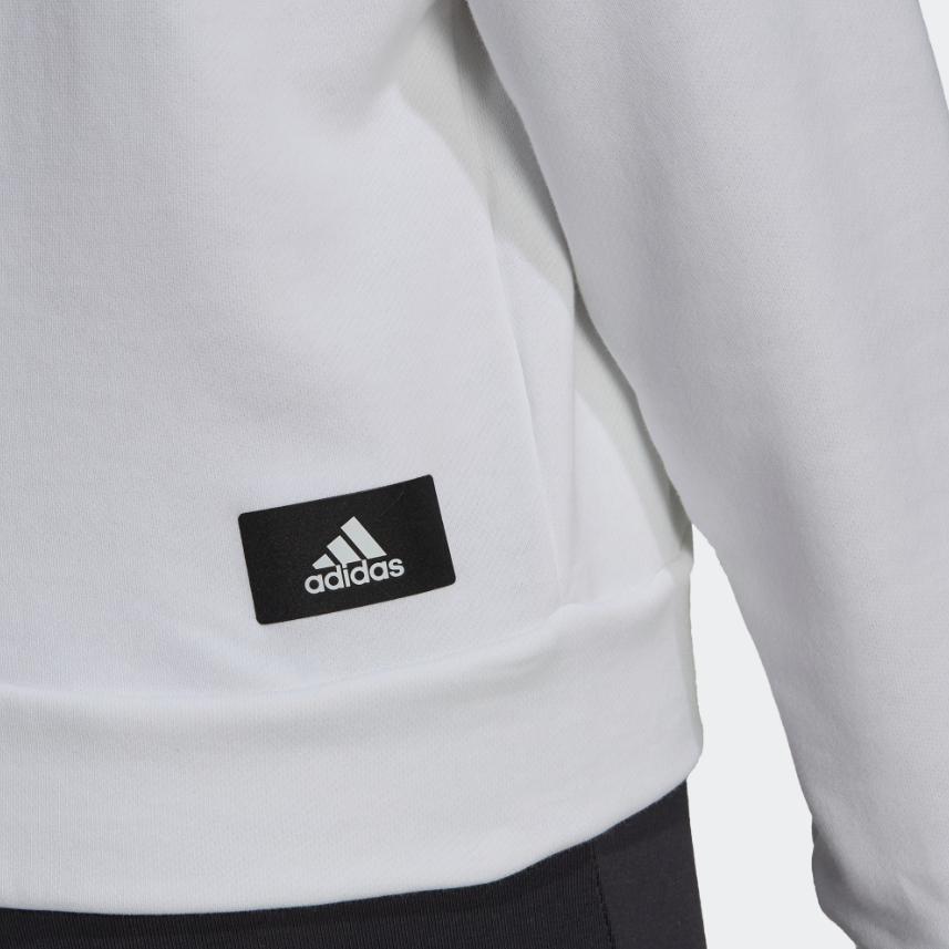 Adidas W Fi 3B Hoodie Solid Color Printed Large Logo Long Sleeve Sweatshirt Women Hoodies White H24083