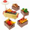 Ylutex Supermarket Food 191 Pieces Hot Dog Cart Mini Veggie Pan Turkey Carrot Sausage Food Basket Building Blocks Toy Set Compatible with Lego City