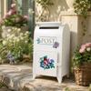 White Iron Mailbox with Rain Hood Compact Front-Access Latch