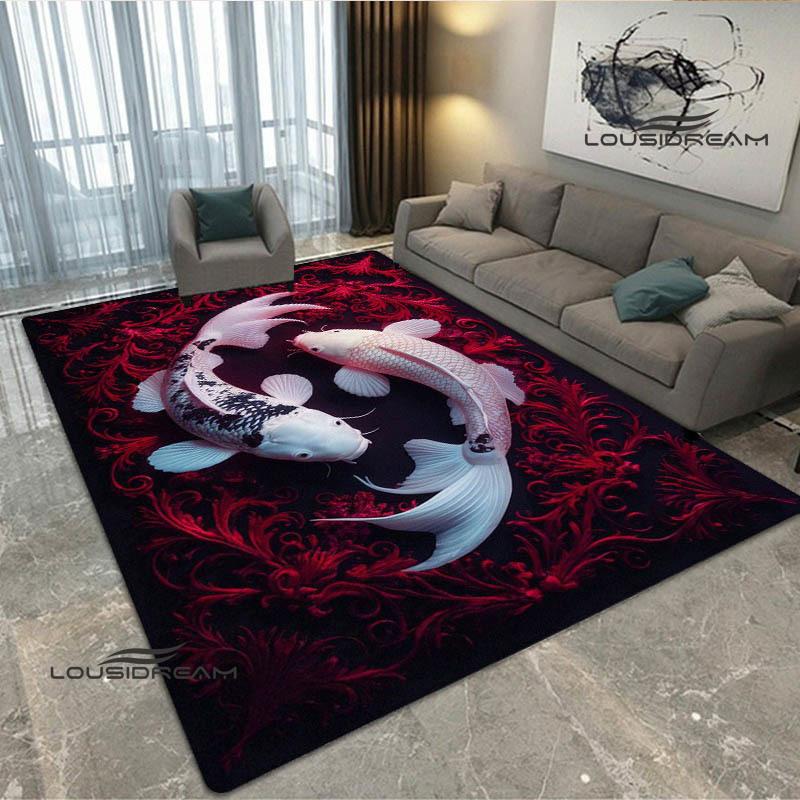 3D fish Cute printed carpet Non -slip carpet Yoga mat door mat photography props kitchen mat area rug birthday gift