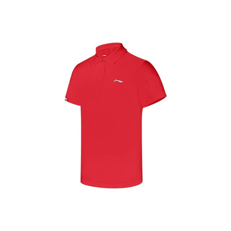 Li Ning Badminton Collection Polo Shirt Men's Bull Red APLR125-2