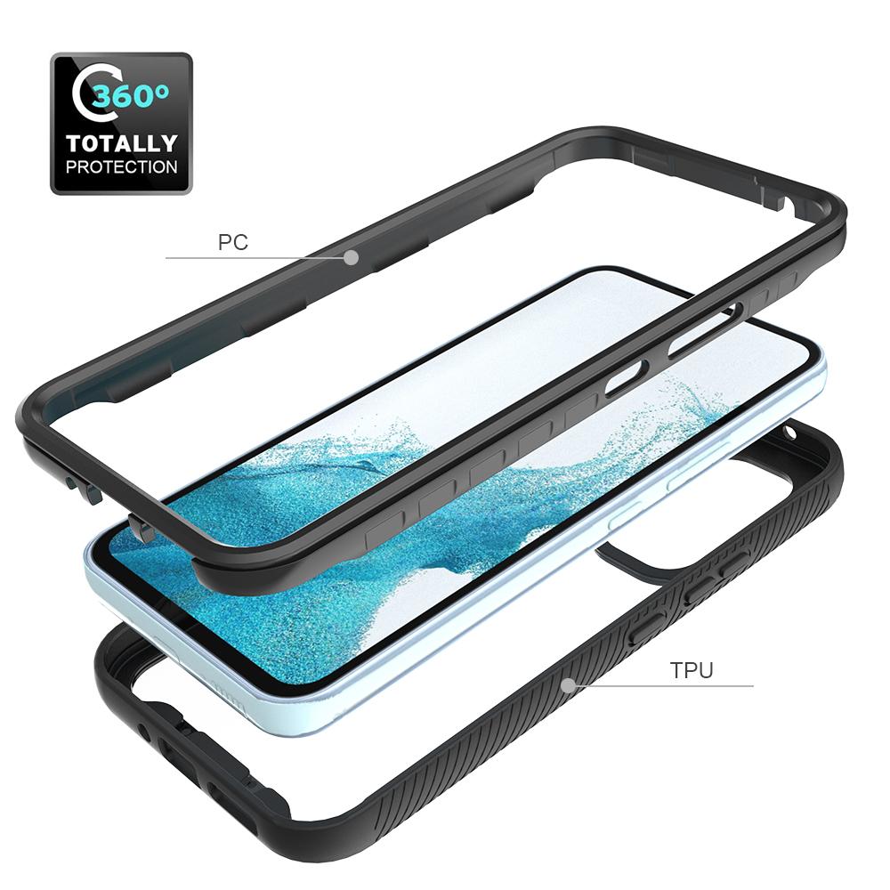 

For Samsung Galaxy A54 5G Scratch Proof Hard Acrylic+PC+Soft TPU Phone Case Clear Back Cover Black