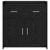 Sideboard in Black Oak Finish 75 x 36 x 80 cm Particleboard