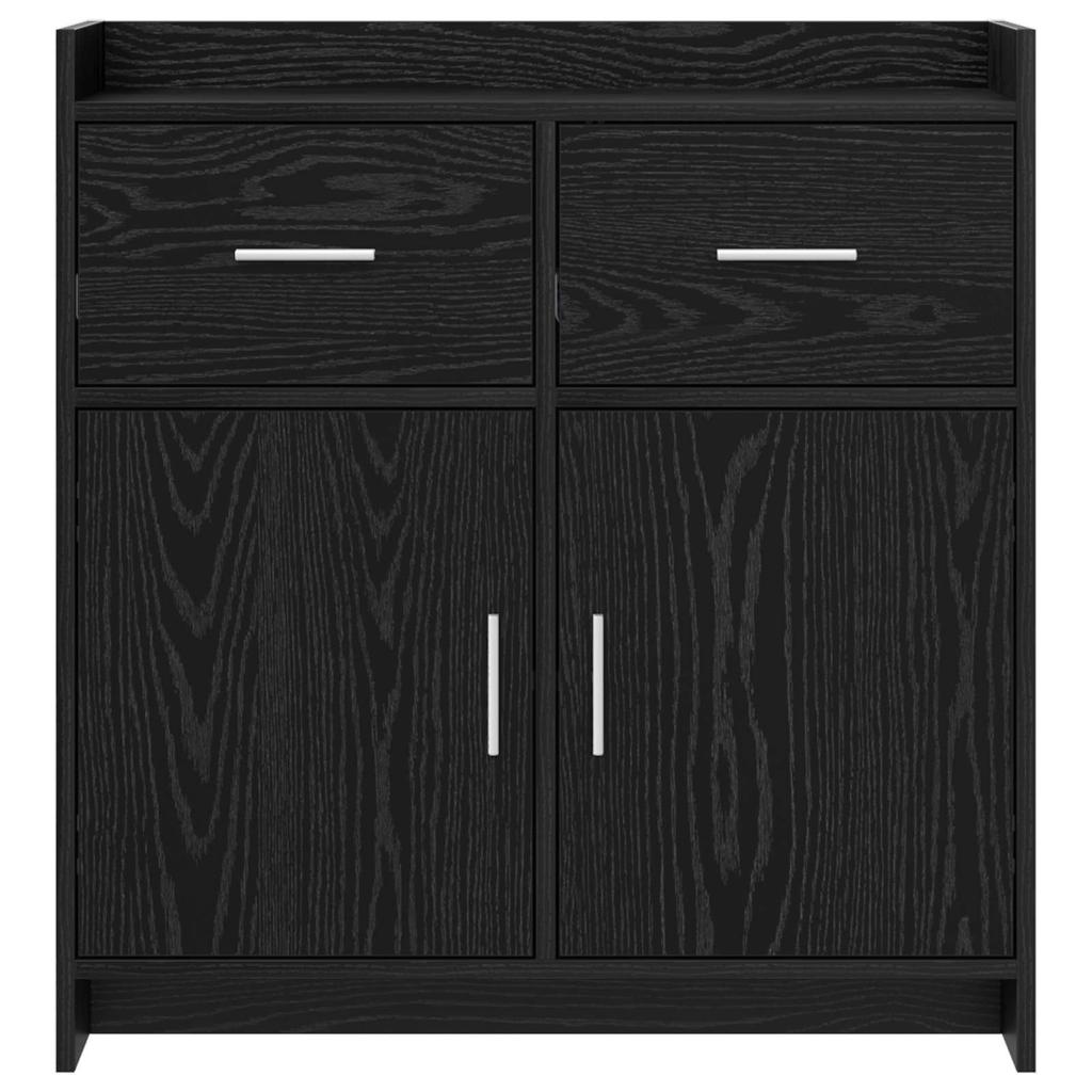 Sideboard in Black Oak Finish 75 x 36 x 80 cm Particleboard