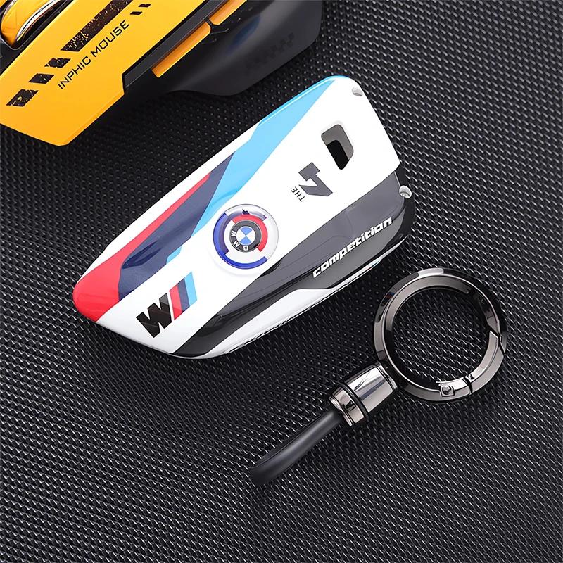 BAGH3 Car Sticker ABS Carbon Fiber Car Key Case Cover Shell For BMW 1 3 5 7 Series X1 X3 X4 X5 X6 G20 G30 F15 F16 G01 G02 G05 F10 F20 pklg3