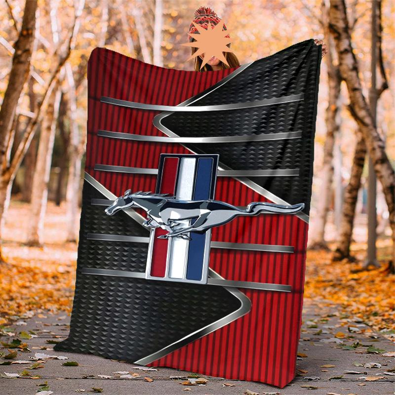 Coperta in Flanella Mustang Morbida Calda per Tutte le Stagioni, Design per Campeggio, Viaggi in Auto, Escursionismo Divano, Letto, Ufficio Regalo Perfetto per Feste