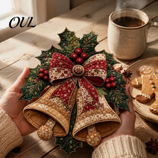 Vánoční patchwork látka DIY Decor Kit Sada, Santa Sněhulák Strom Řemeslné sady pro domov Vintage sváteční šití pro dospělé, Projekty v ručně vyráběném stylu