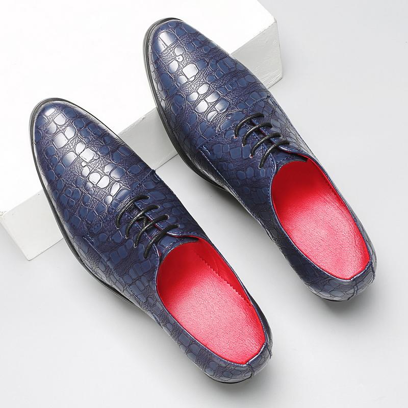 Men High Heels Blue Derby Brown Wedding Dress Dance Shoes Business Elevator Shoes Black Height Increase Tuxedo Shoes Large Size