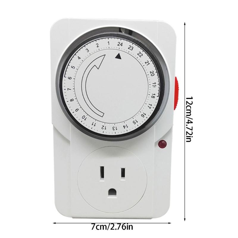 24 Hour Cyclic Timer Switches Programmable Mechanical Timer Universal Timing Socket for Aquariums, Grow Light Enduring