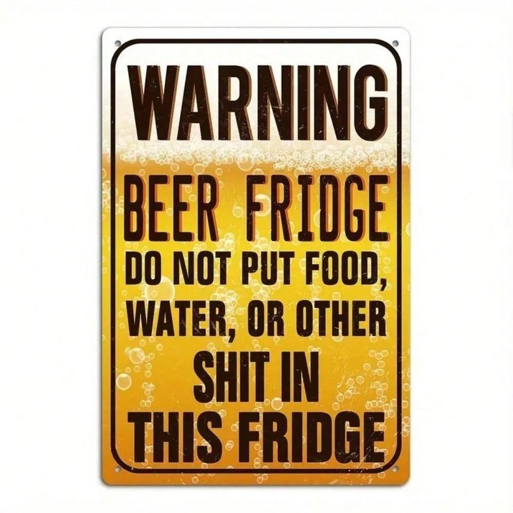 Vintage Metal Sign for Beer Fridge, Rusty Bar & Kitchen Decor, Gift for Beer Lover