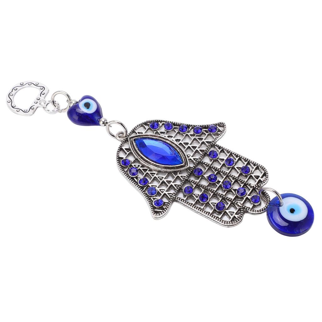 Blue Eye Ornament Hollow Out Retro Good Luck Evil Eye Decor Elegant Alloy Glass Evil Eye Wall Decor for Home Decoration