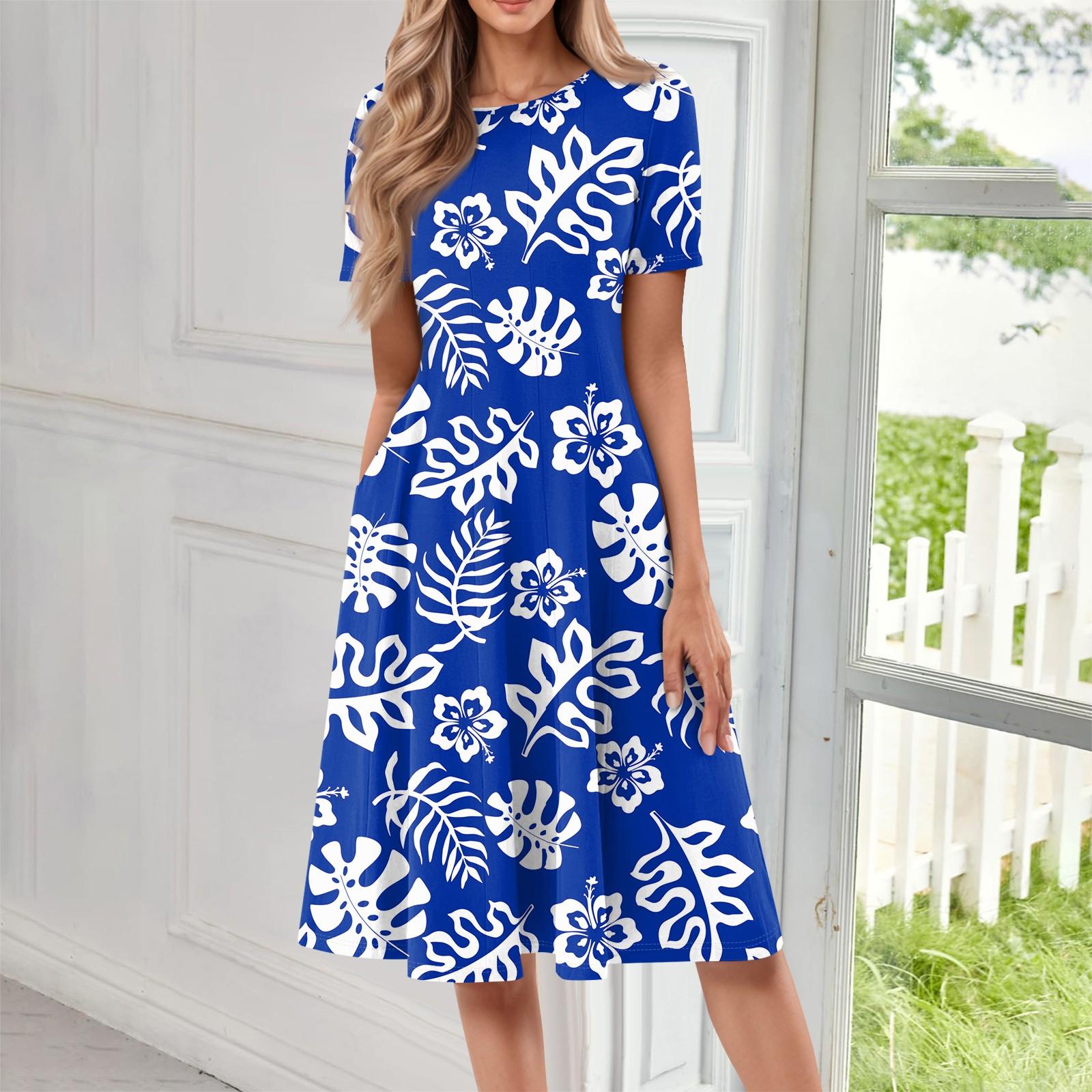 

Женское летнее повседневное платье U-образной формы с завязкой на кармане и короткими рукавами XL