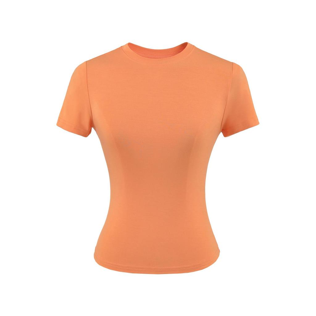2024 American Women's Slim Fit Round Neck Short Sleeve Stretch T-Shirt