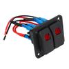 Rocker Switch Panel 2 Gang On Off Pre Wired Red LED 12V 24V 20A 10A with Marine Vehicle Labels