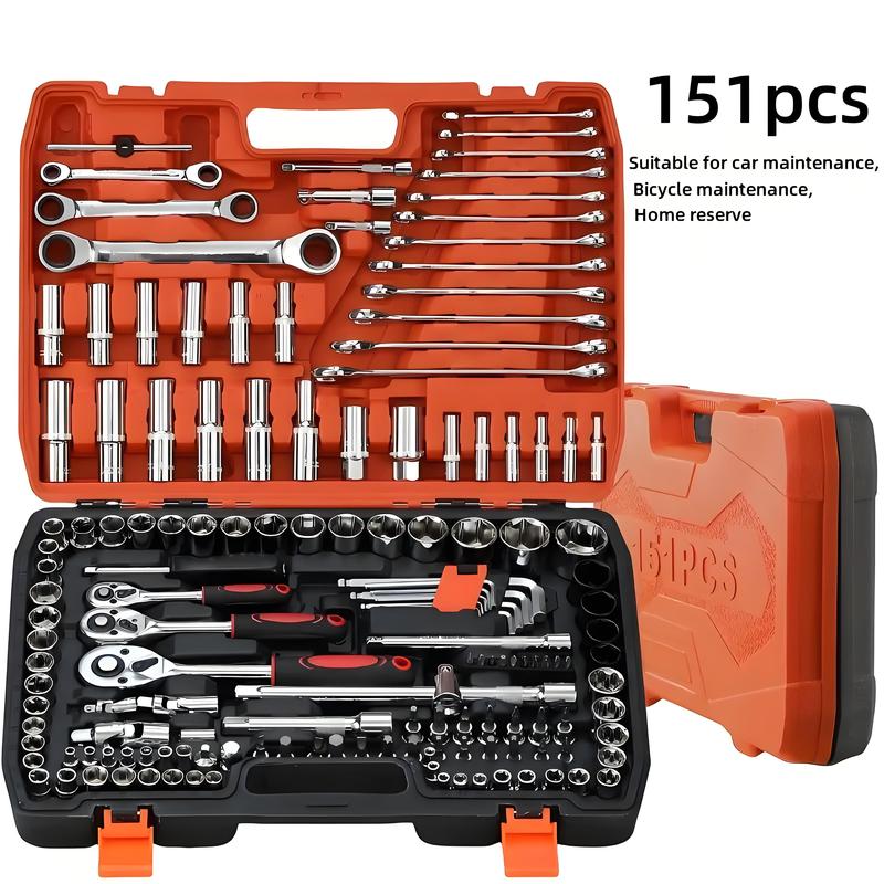 151pcs High-Quality Compact Kit - Car, Bicycle, and Motorcycle Care-Professional Automotive Master Tool Set