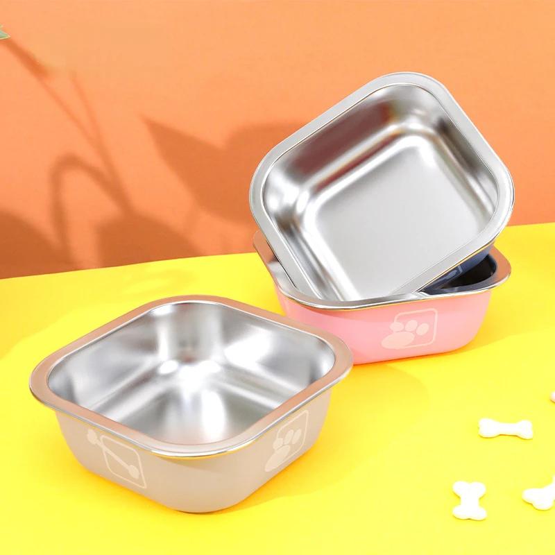 Non-slip Dog Bowls for Small Medium Large Dog Feeder Bowls and Drinkers Stainless Steel Pet Feeders Pets Dogs Accessories