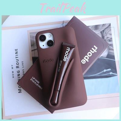 Coque de téléphone en silicone brillant à lèvres Rhode pour iPhone 14 Plus avec caractéristiques antichoc