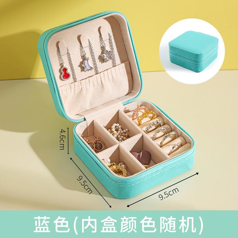 Portable Leather Jewelry Storage Box Women's European Princess Style Earrings Ring Earrings Jewelry Storage Bag Small Travel