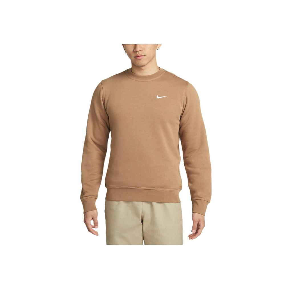 Nike Embroidered Logo Crew Neck Sweatshirt Men Tops Light-Brown 916609-258
