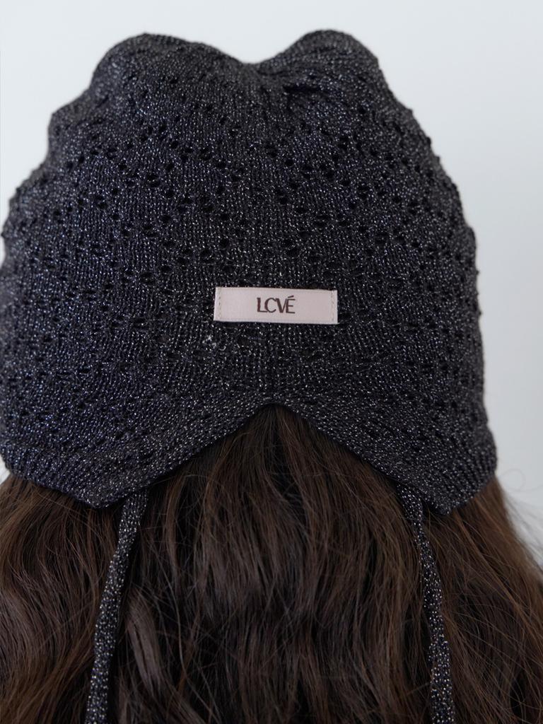 Elssibeui Crochet Knit Beanie_Black