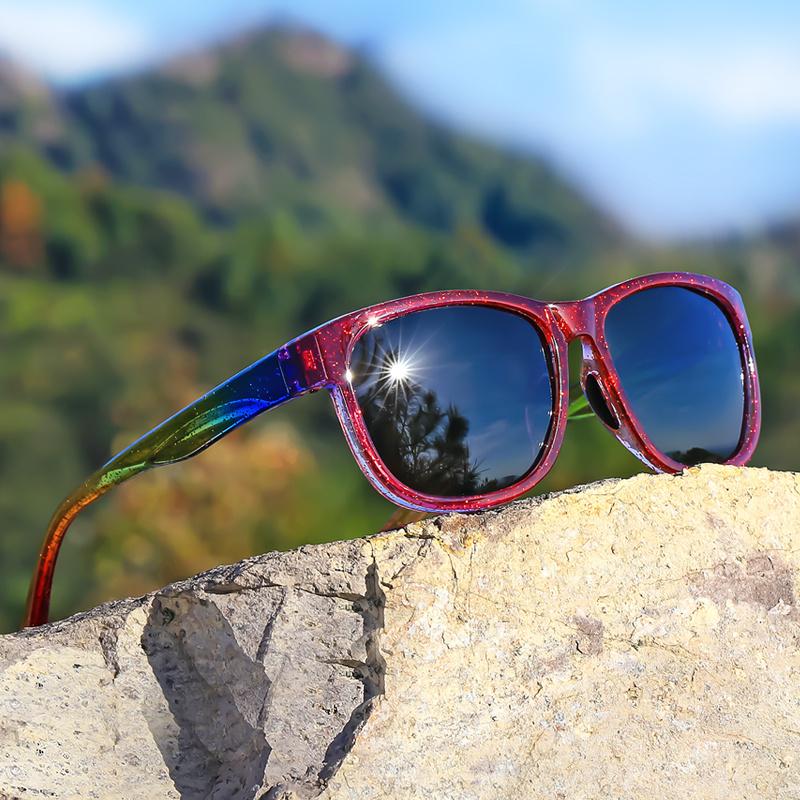 

1 Pair Unisex Square Fashion Sunglasses - Lightweight Purple Glitter Frame Tac Lenses For Outdoor Sports & Fashion