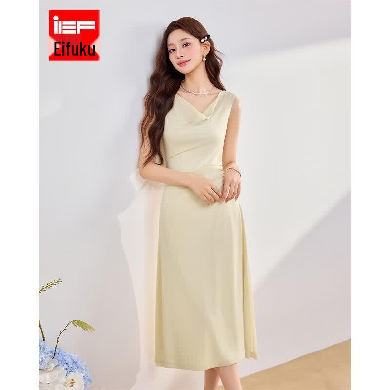 IEF Women s Elegant Sleeveless Cowl Neck Midi Dress L