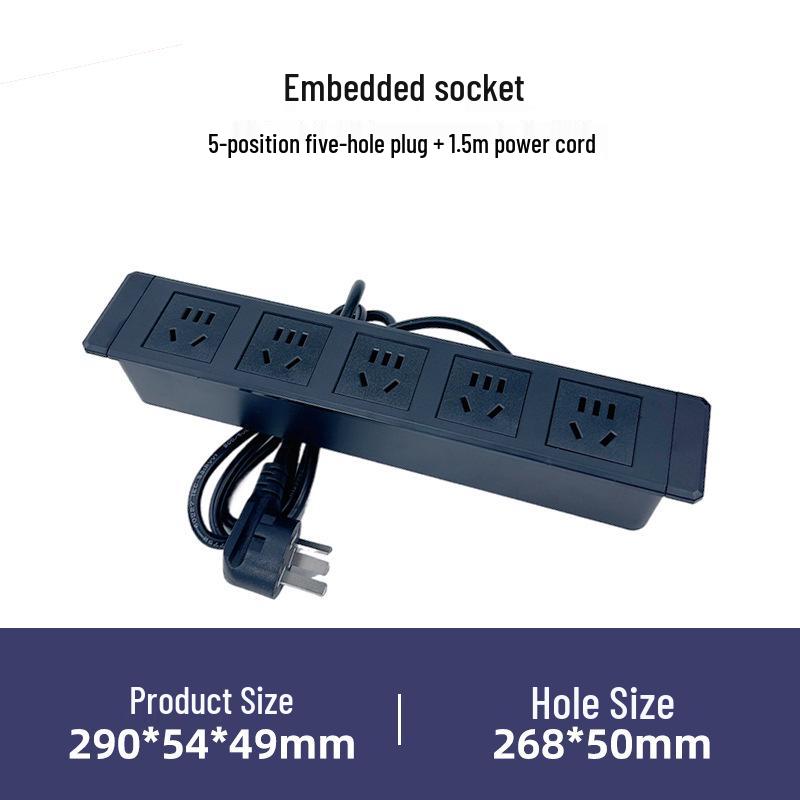 Multifunctional Embedded Desk & Bedside Power Strip with USB