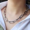 Gold Color Big Carabiner Lock Clasp Bracelet for Women Handmade Statement Necklace Set Chain Link Charm Femme Jewelry