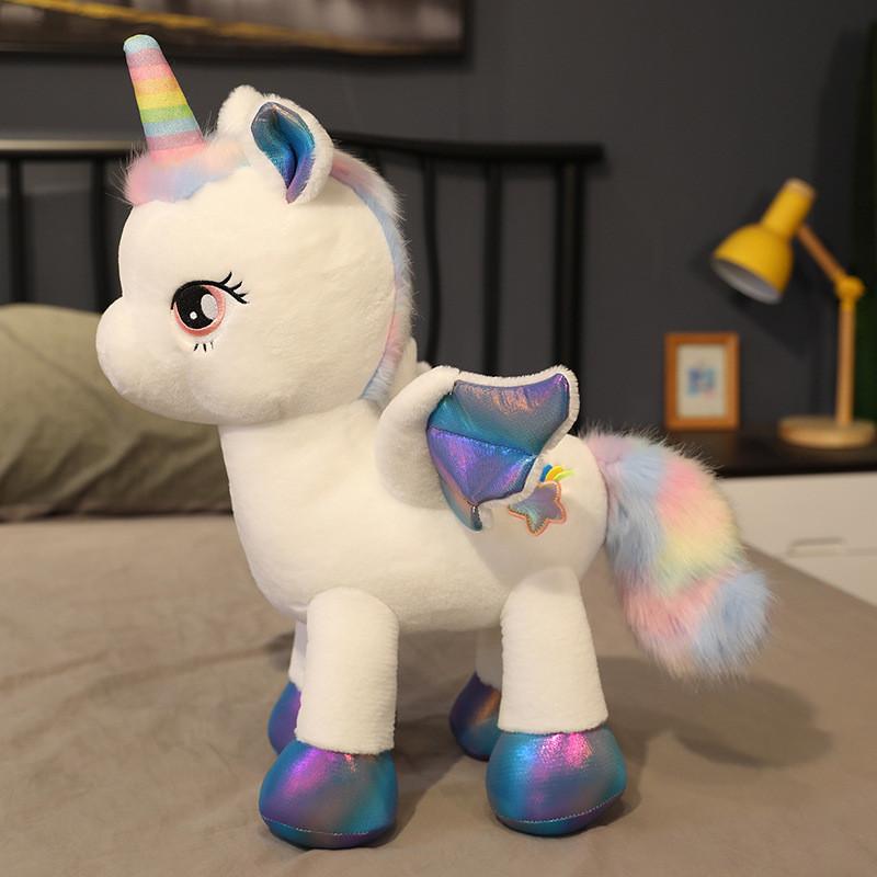 Rainbow Pegasus Unicorn Plush Toy With Pillow For Girls Kids Room Decor