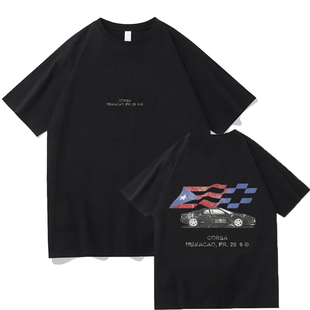 Eladio Carrión CORSA Tee Eladio Carrion Graphic T-shirt Men Women Hip Hop Fashion Oversized T Shirts Pure Cotton Comfort Tops XS чёрный