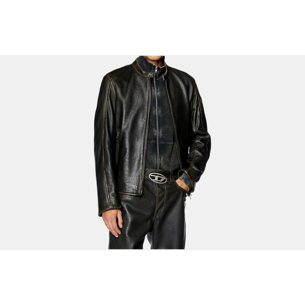 DIESEL L Cobbe Moto Leather Jacket A119610CHAL-7BB
