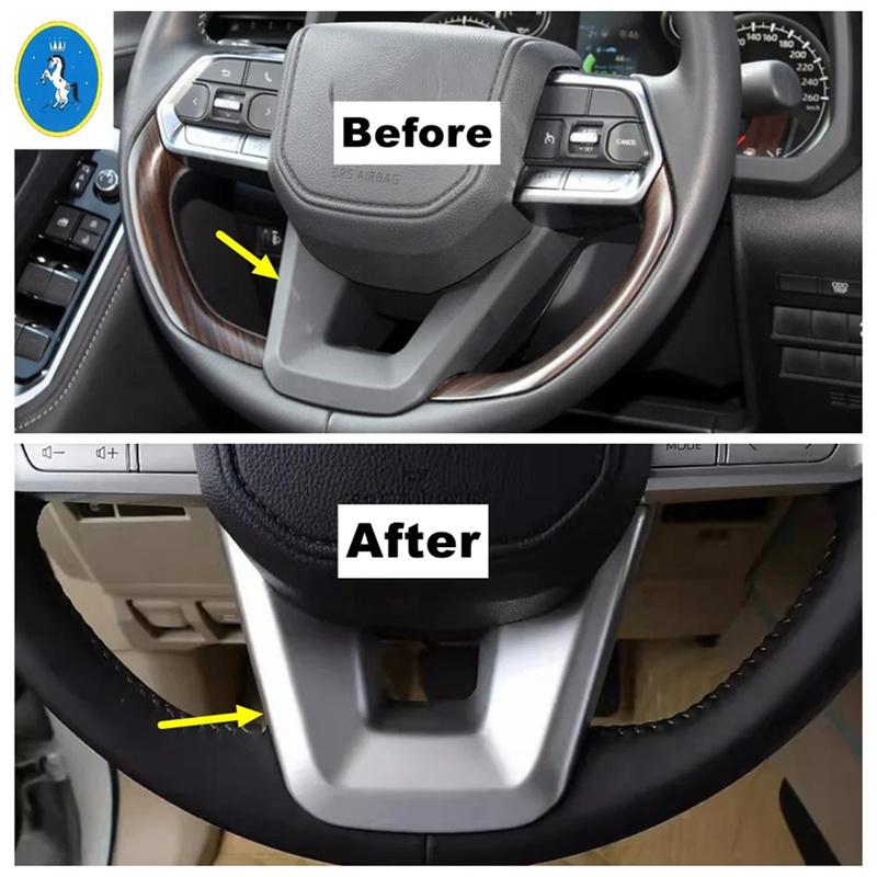 ABS Auto Steering Wheel Bottom Decor Frame Cover Trim For Toyota Land Cruiser 300 LC300 - 2025 Interior Refit Accessories