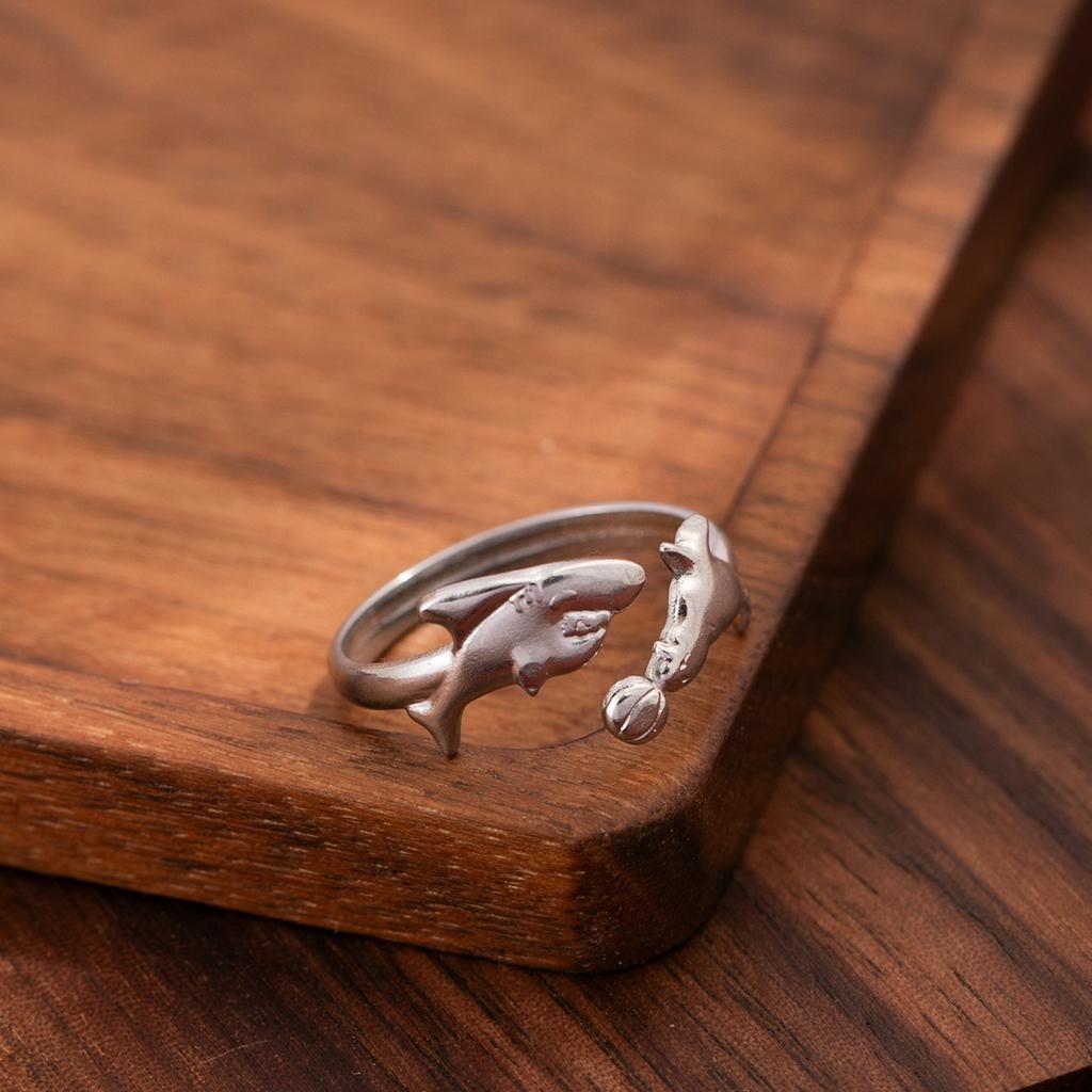 Dolphin Ring - Stainless Steel Open Ring - Simple Ring Jewelry