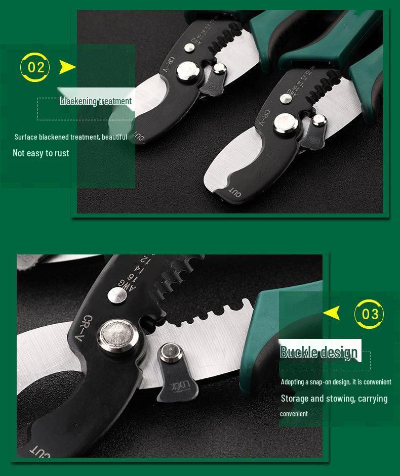 8-Inch Multifunctional Electrician Wire Stripper & Cutter Pliers