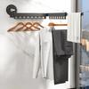 Wall Mounted Clothes Drying Rack Laundry Drying Rack for Laundry Space Saver Clothes Rack Retractable Dryer Racks Black