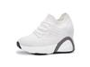 "2024 Autumn Women's White Height-Enhancing Sports Shoes - Korean Style, Breathable, Versatile, and Casual with High Heels"