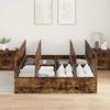 Storage Bed Frame Smoked Oak 150 X 200 Cm